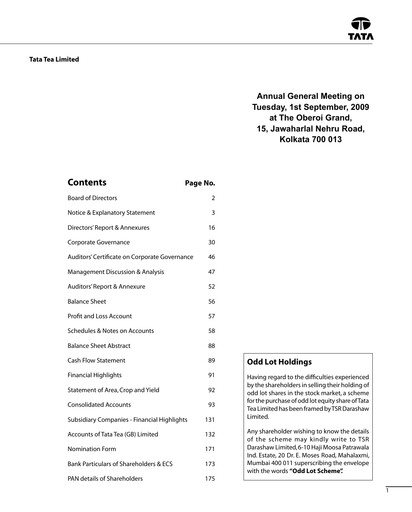 Thumbnail Tata Consumer Products
 Annual Report 2008-2009