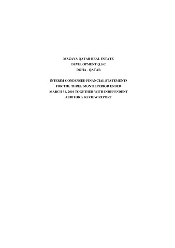 Thumbnail Mazaya Real Estate Development Q.P.S.C. Quarterly Report 2010-q1