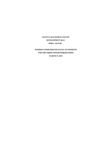Thumbnail Mazaya Real Estate Development Q.P.S.C. Quarterly Report 2011-q1