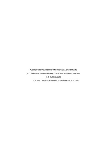 Thumbnail PTT Exploration and Production Quarterly Report 2012-q1