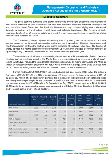 Thumbnail PTT Exploration and Production Quarterly Report 2014-q3