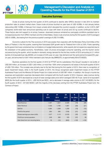 Thumbnail PTT Exploration and Production Quarterly Report 2015-q1