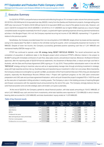 Thumbnail PTT Exploration and Production Quarterly Report 2018-q2