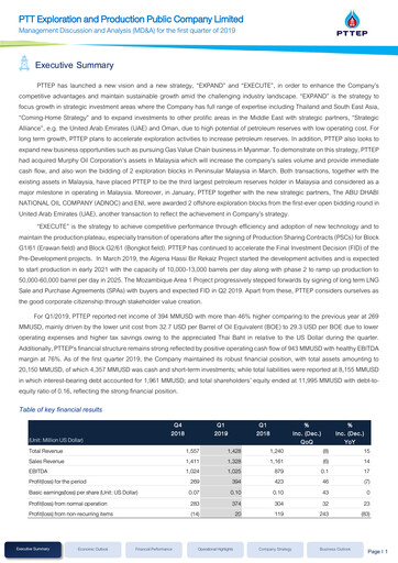 Thumbnail PTT Exploration and Production Quarterly Report 2019-q1