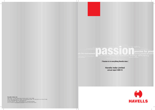 Thumbnail Havells India Annual Report 2009-2010