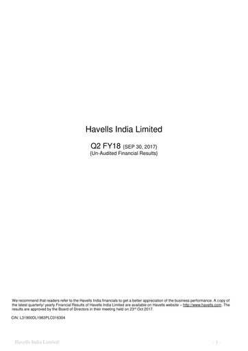 Thumbnail Havells India Quarterly Report 2017-q2