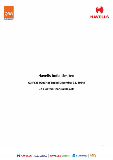 Thumbnail Havells India Quarterly Report 2024-q3