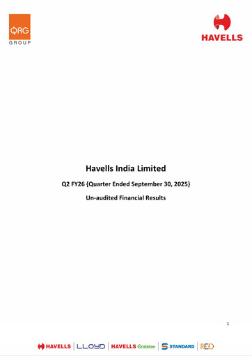 Thumbnail Havells India Quarterly Report 2025-q2