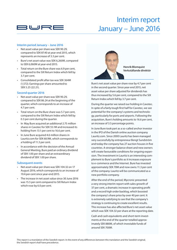 Thumbnail Bure Equity AB Half-year Report 2016-h1