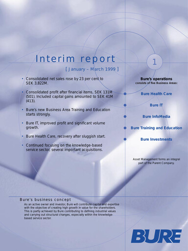 Thumbnail Bure Equity AB Quarterly Report 1999-q1