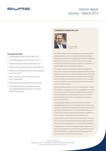 Thumbnail Bure Equity AB Quarterly Report 2012-q1