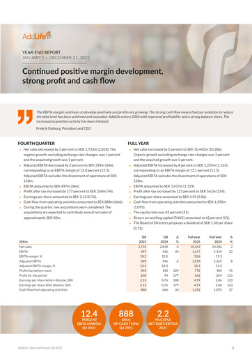 Thumbnail AddLife AB Quarterly Report 2025-q4