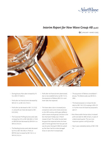 Thumbnail New Wave Group Quarterly Report 2005-q1