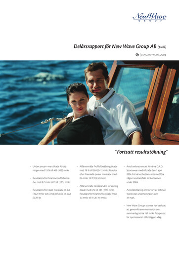 Miniature New Wave Group Rapport trimestriel 2004-q1