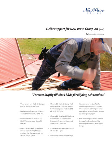 Miniature New Wave Group Rapport trimestriel 2004-q2