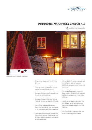 Miniature New Wave Group Rapport trimestriel 2006-q3