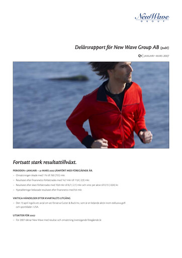 Miniature New Wave Group Rapport trimestriel 2007-q1