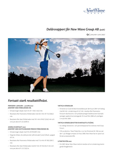 Miniature New Wave Group Rapport trimestriel 2007-q2