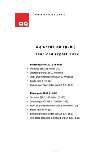 Thumbnail AQ Group Financial Report 2012