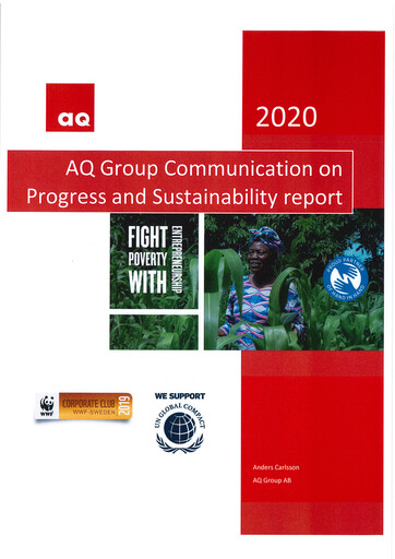 Thumbnail AQ Group Sustainability Report 2020
