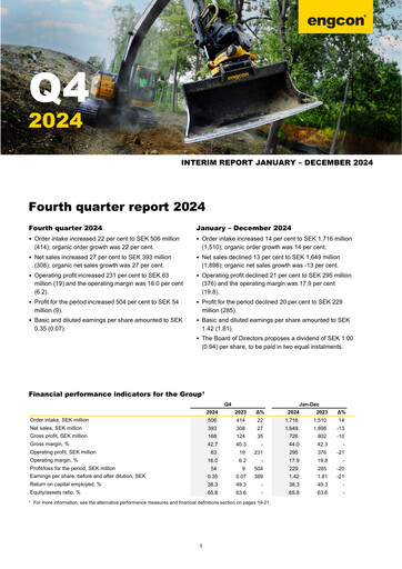 Thumbnail engcon AB Quarterly Report 2024-q4
