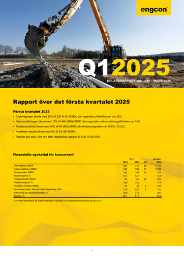 Thumbnail engcon AB Quarterly Report 2025-q1