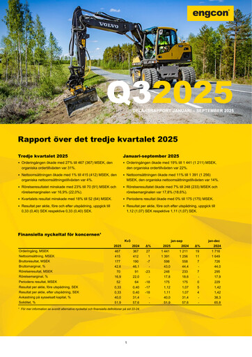 Thumbnail engcon AB Quarterly Report 2025-q3