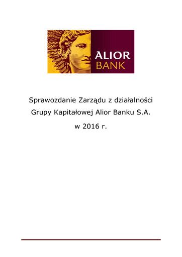 Thumbnail Alior Bank S.A. Annual Report 2016