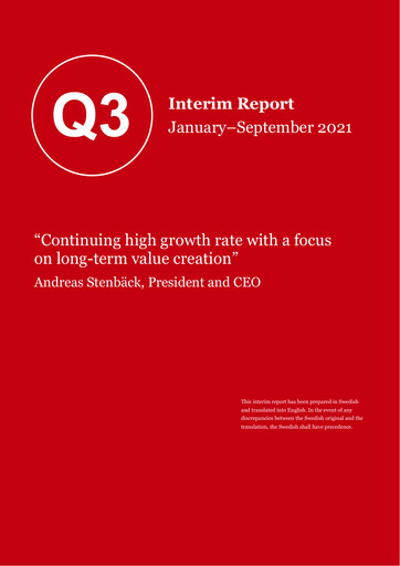 Thumbnail Volati AB Quarterly Report 2021-q3