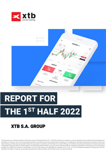 Miniature XTB S.A. Rapport semestriel 2022-h1