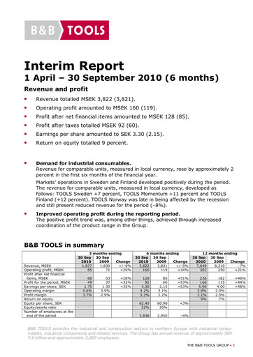 Thumbnail Bergman & Beving Half-year Report 2010-h1