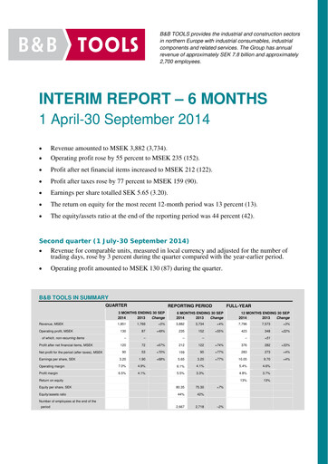 Thumbnail Bergman & Beving Half-year Report 2014-h1