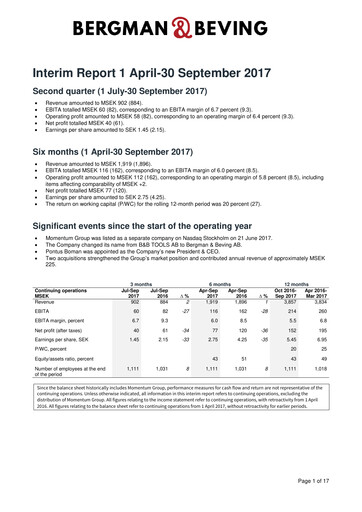 Thumbnail Bergman & Beving Half-year Report 2017-h1