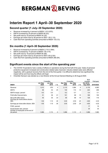 Thumbnail Bergman & Beving Half-year Report 2020-h1