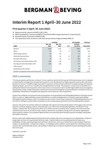 Thumbnail Bergman & Beving Quarterly Report 2022-q1