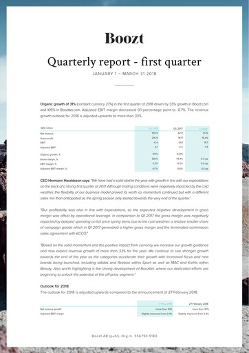 Thumbnail Boozt Quarterly Report 2018-q1