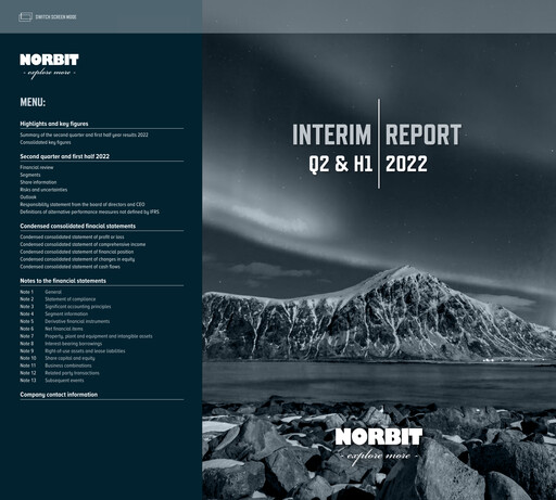 Thumbnail Norbit ASA Quarterly Report 2022-q2