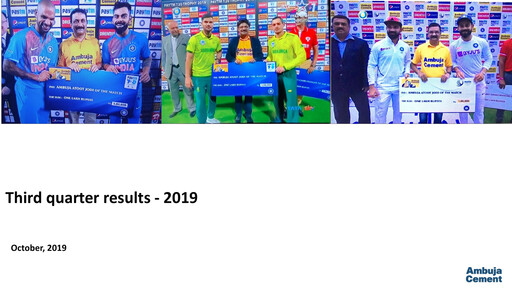 Miniature Ambuja Cements
 Rapport trimestriel 2019-q3