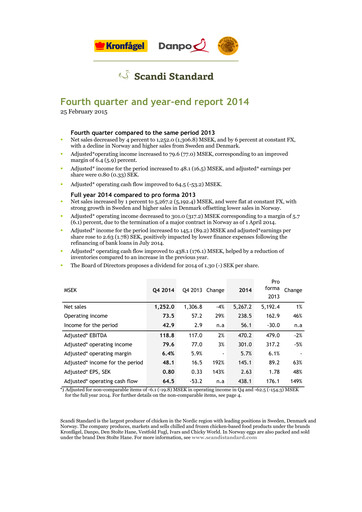 Thumbnail Scandi Standard AB Quarterly Report 2014-q4
