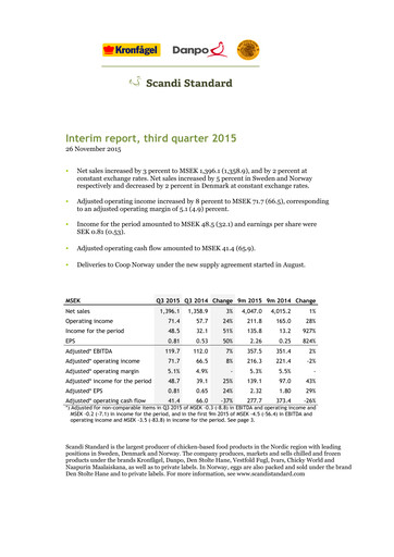 Thumbnail Scandi Standard AB Quarterly Report 2015-q3