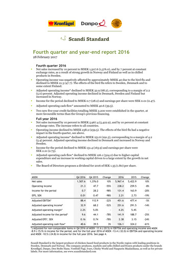 Thumbnail Scandi Standard AB Quarterly Report 2016-q4