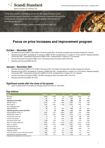 Thumbnail Scandi Standard AB Quarterly Report 2021-q4