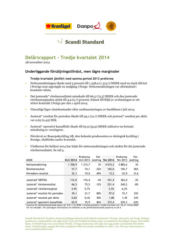 Thumbnail Scandi Standard AB Quarterly Report 2014-q3
