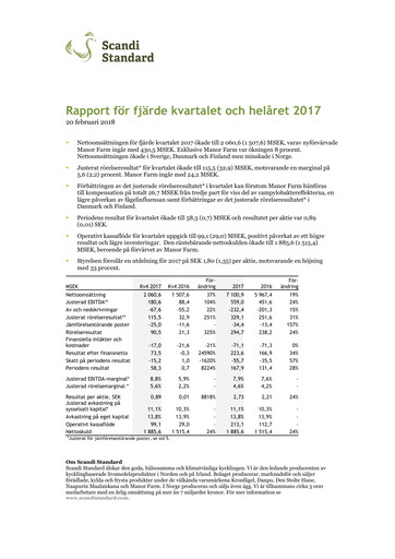 Thumbnail Scandi Standard AB Quarterly Report 2017-q4