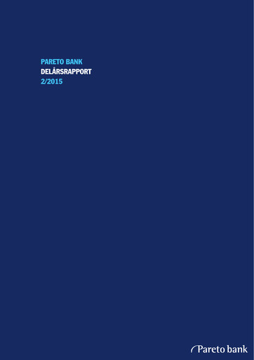 Thumbnail Pareto Bank Quarterly Report 2015-q2