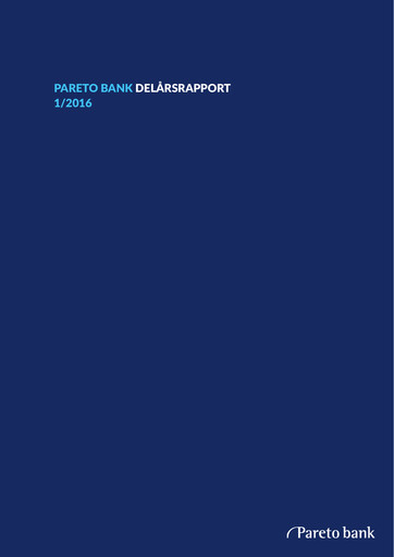 Thumbnail Pareto Bank Quarterly Report 2016-q1