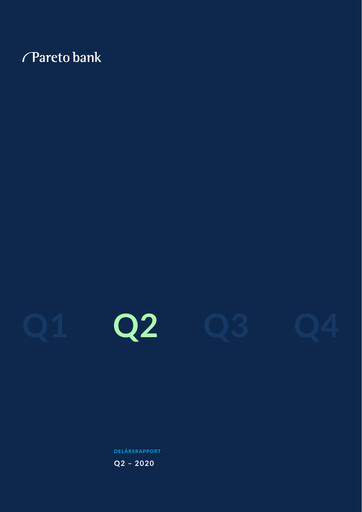 Thumbnail Pareto Bank Quarterly Report 2020-q2