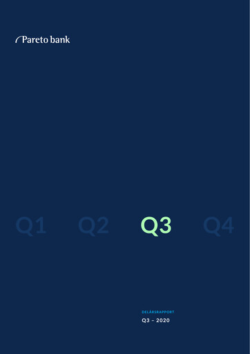 Thumbnail Pareto Bank Quarterly Report 2020-q3