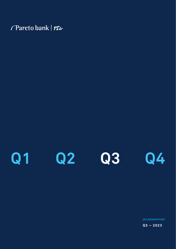 Thumbnail Pareto Bank Quarterly Report 2023-q3