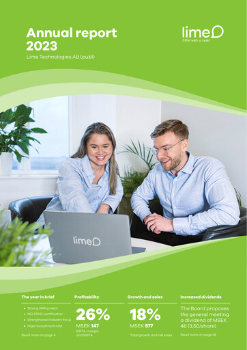 Thumbnail Lime Technologies AB Annual Report 2023